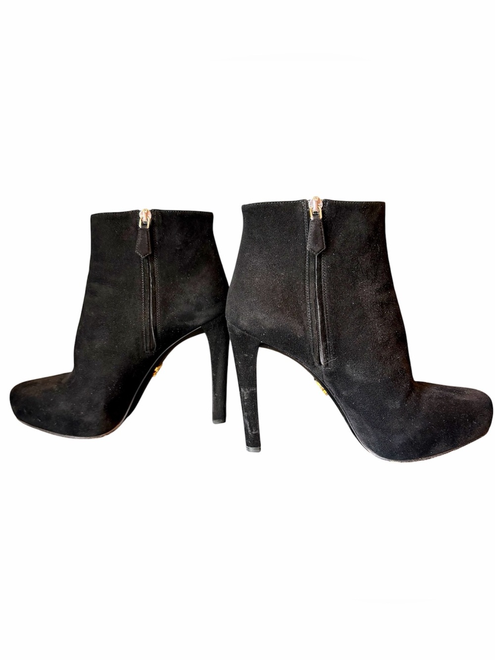 Prada Authentic Black Suede Platform Ankle Booties Women’s EU 39.5 / US 9-9.5 - Picture 2 of 15